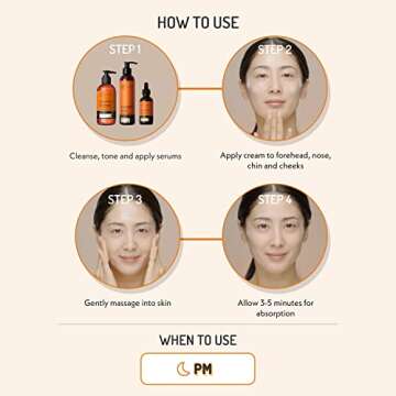 Eve Hansen Vitamin C Night Cream for Face and Neck - Hydrating, Brightening, Anti-Aging Moisturizer for Mature, Dry Skin - Non-Greasy - 2 oz