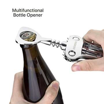 Wine Opener, Zinc Alloy Premium Wing Corkscrew Wine Bottle Opener with Multifunctional Bottles Opene...