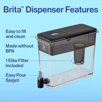 Brita™ Extra Large 27 Cup Dispenser - Brita Plus Filter, UltraMax, Black
