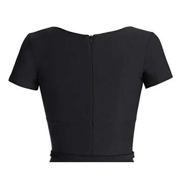 MUXXN Women's Audrey Hepburn Style Tea Length Formal Junior Dress (2XL Black)