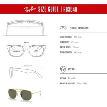 Ray-Ban RB3648 Marshal Unisex Sunglasses with Accessories