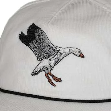 Paramount Outdoors Corduroy Snow Goose Hat Comfort Snapback Retro Waterfowl Snow Goose Hunting Cap (White Corduroy- OSFA)