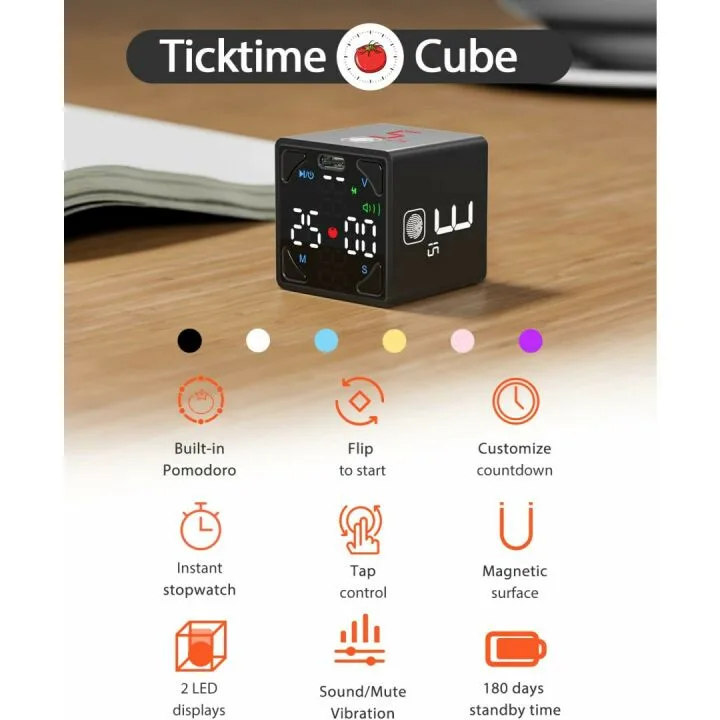 Ticktime Cube Timer for Work & ADHD Support