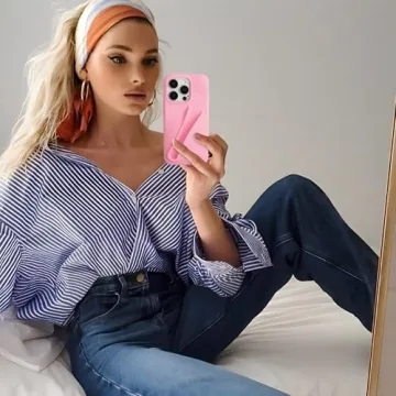 Stylish Pink Lip Gloss Phone Case for iPhone 14 Pro