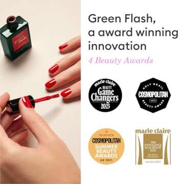 Manucurist • Green Flash Top Coat • Vegan LED Gel Nail Polish Top Coat • 12-Free • Plant-Based Ingredients • Made in France • 0.5 fl oz
