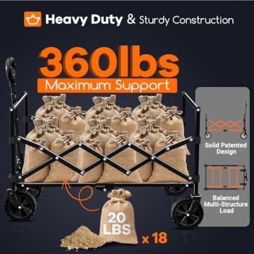 Collapsible Wagon Cart - Lightweight & Heavy Duty