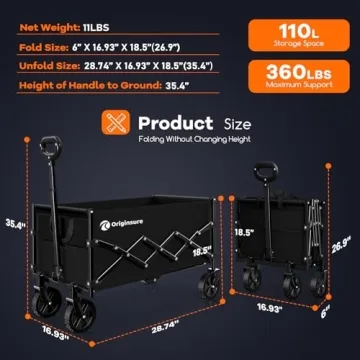 Collapsible Wagon Cart - Lightweight & Heavy Duty