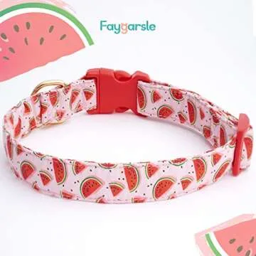 Faygarsle Cute Dog Collar for Girls Boy Dogs Soft Fancy Pet Collar with Watermelon Design Ideal Pink...