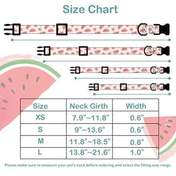 Faygarsle Cute Dog Collar for Girls Boy Dogs Soft Fancy Pet Collar with Watermelon Design Ideal Pink Summer Dog Collar for Small Medium Large Dogs M