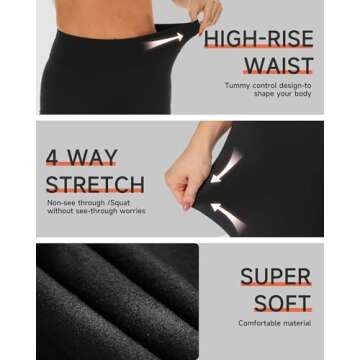 GAYHAY High Waisted Biker Shorts for Women - 8"/5"/3" Soft Black Spandex Shorts for Workout Volleyball Yoga Dance