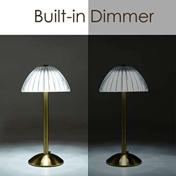 Stylish HEQET Cordless Table Lamp - Adjustable Lighting