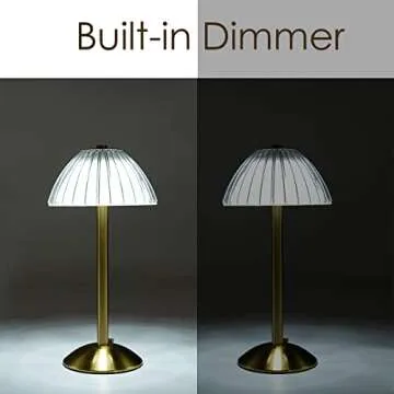 Stylish HEQET Cordless Table Lamp - Adjustable Lighting