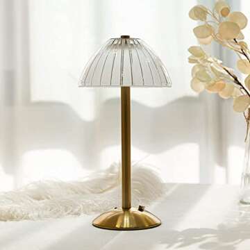 Stylish HEQET Cordless Table Lamp - Adjustable Lighting