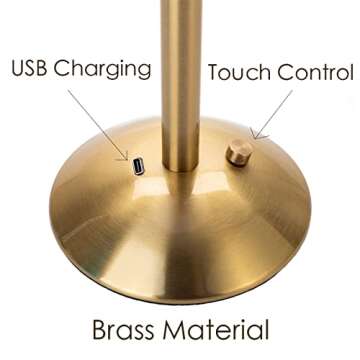 Stylish HEQET Cordless Table Lamp - Adjustable Lighting