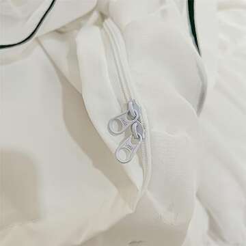 IHOUSTRIY White Duvet Cover Queen Size, Ruffle Beddding Set with Bowtie, 3 Pieces Comforter Cover Set with Zipper Closure, Girl Bedding with Pillowcase - Whte, Queen