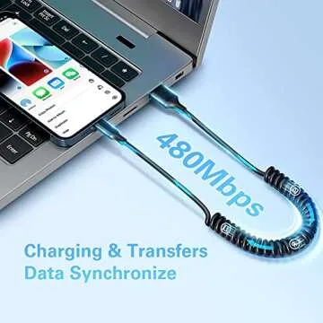 [Apple MFi Certified] iPhone Coiled Lightning Cable for Car, esbeecables 2Pack 6FT Retractable iPhone Fast Charger Cord USB to Lightning Cable for iPhone 14/13/12/11Pro/XS MAX/XR/XS/X/8/7/iPad/Carplay