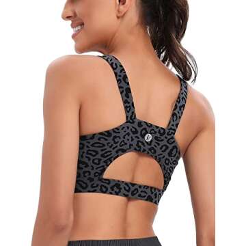 RUNNING GIRL High Impact Sports Bras for Women,Racerback Bra Workout Crop Tops for Women(WX2667 Leopard Print,3XL)