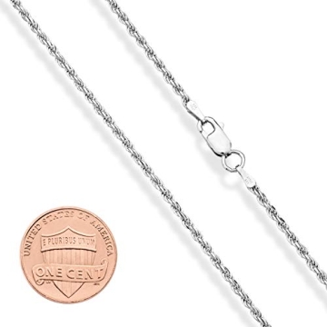 Miabella Italian 925 Sterling Silver Rope Chain Necklace
