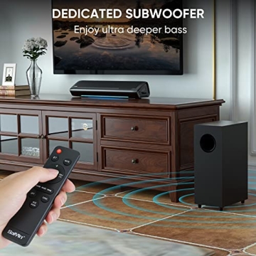 Saiyin 2.1 Sound Bar with Subwoofer Deep Bass Bluetooth TV