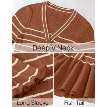 ZESICA Striped Sweater Dress for Stylish Comfort