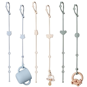 ROCCED Toy Straps for Baby 6pcs, Silicone High Chair Toys Straps Stroller Accessories Toddler Bottle...