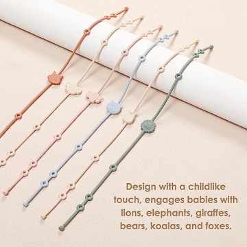 ROCCED Baby Toy Straps, Durable Silicone 6-Piece Set