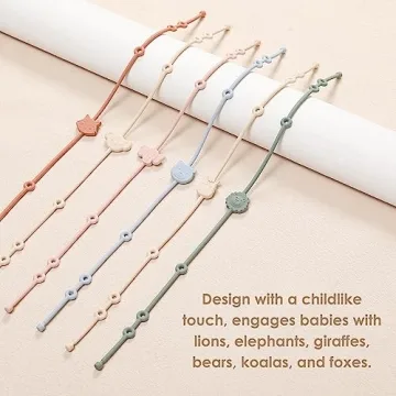 ROCCED Baby Toy Straps, Durable Silicone 6-Piece Set