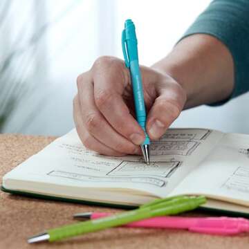 Paper Mate FlexGrip Ultra Ballpoint Pens, Made from Recycled Plastic Materials, Assorted Barrel Colors, Medium Point (1.0mm), Black, 12 Count