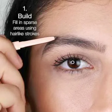 Mineral Fusion Retractable Brow Pencil, Shape & Define Eyebrow Pencil with Blending Spoolie Brush, Velvety Smooth & Natural Eye Makeup, Medium Brown, 0.003 oz