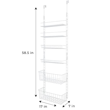 Smart Design Over Door Organizer with Adjustable Shelves