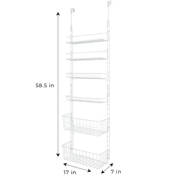 Smart Design Over Door Organizer with Adjustable Shelves