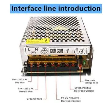DC 5V 12A Power Supply, PHEVOS AC 110/120 to DC 5V Universal Switching Transformer Adapter for Raspberry PI Models, CCTV, Radio, Computer Project, LED Strips Pixel Lights
