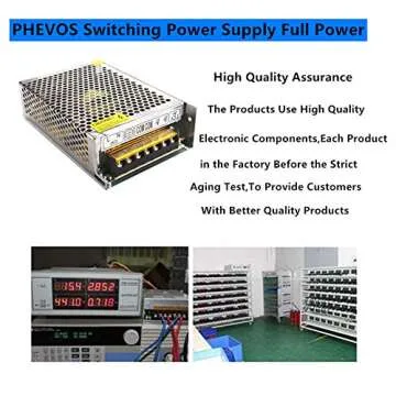 DC 5V 12A Power Supply, PHEVOS AC 110/120 to DC 5V Universal Switching Transformer Adapter for Raspberry PI Models, CCTV, Radio, Computer Project, LED Strips Pixel Lights