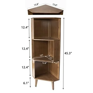 BALANBO 3-Shelf Corner Bookcase Eco-Friendly Design