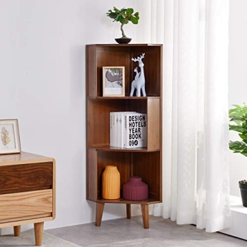 BALANBO 3-Shelf Corner Bookcase Eco-Friendly Design