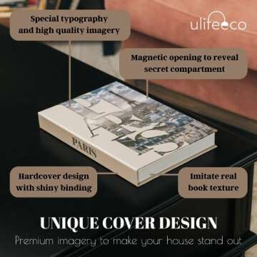 Faux Books for Decoration - Set of 3 Decorative Books for Home Décor (London/Paris/New York), Decor...