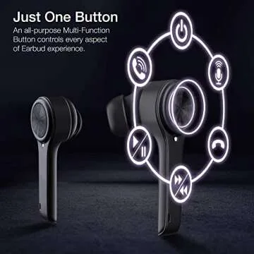 XClear Wireless Earbuds with Immersive Sounds True 5.0 Bluetooth in-Ear Headphones with Charging Case/Quick-Pairing Stereo Calls/Built-in Microphones/IPX5 Sweatproof/Pumping Bass for Sports Black