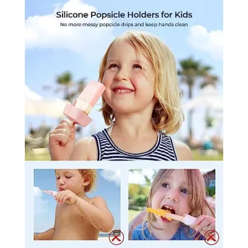 Drip-Free Popsicle Holders with Straw by AODISTUCE