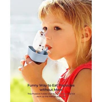 Drip-Free Popsicle Holders with Straw by AODISTUCE