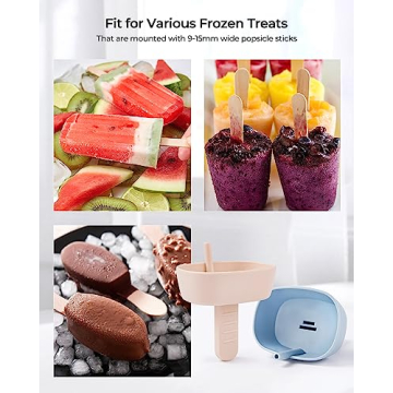 Drip-Free Popsicle Holders with Straw by AODISTUCE