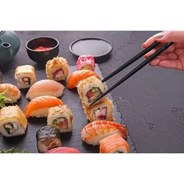 GLAMFIELDS Elegant Reusable Wooden Chopsticks 5 Pairs