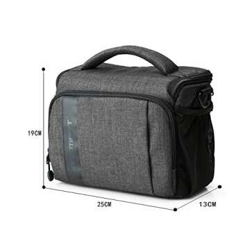 BAGSMART Camera Bag Padded Camera Shoulder Bag for Photographers, Waterproof Camera Bags & Cases with Rain Cover for SLR DSLR, Lenses, Accessories, Grey