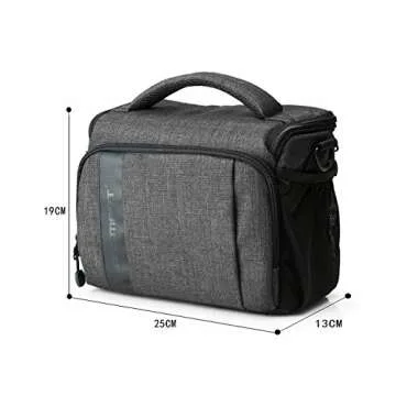 BAGSMART Camera Bag Padded Camera Shoulder Bag for Photographers, Waterproof Camera Bags & Cases with Rain Cover for SLR DSLR, Lenses, Accessories, Grey