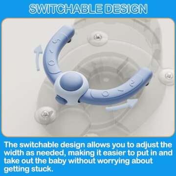 Trankerloop Baby Bath Seat, Baby Bath Seat for 6 Months & Up, Baby Bathtub Seat with Secure Suction Cups, Non-Slip Infant Bath Seat,Blue