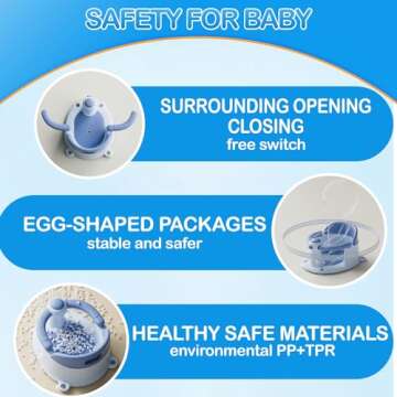 Trankerloop Baby Bath Seat, Baby Bath Seat for 6 Months & Up, Baby Bathtub Seat with Secure Suction Cups, Non-Slip Infant Bath Seat,Blue