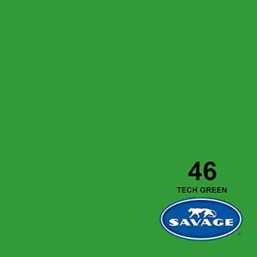 Savage Seamless Paper Photography Backdrop - Color #46 Tech Green, Size 53 Inches Wide x 36 Feet Long, Backdrop for YouTube Videos, Streaming, Interviews and Portraits - Made in USA