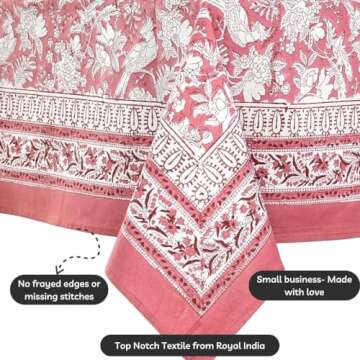 CPC Cotton Tablecloth 60x90 Inch - Elegant Block Print