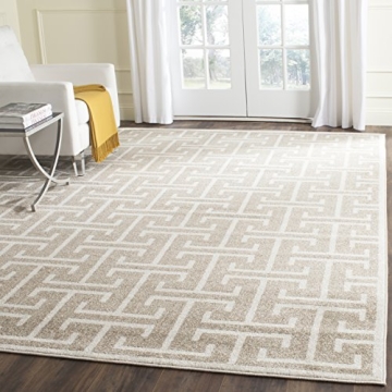 SAFAVIEH Amherst Collection Area Rug - 8' x 10', Wheat & Beige, Geometric Design, Non-Shedding & Eas...