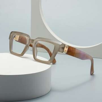 Breaksun Fashion Square Glasses for Women Men Blue Light Blocking Glasses Black Glasses Thick Frame ...