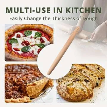 Muso Wood 15.75" Tapered Rolling Pin & Silicone Mat Set